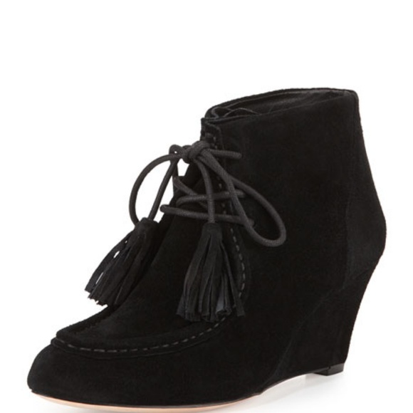 Rebecca Minkoff Mia Suede Tassel Wedge Bootie - Picture 1 of 2